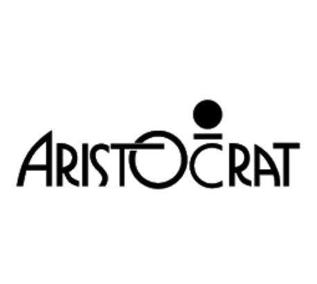 A black and white image of the logo for aristocrat.