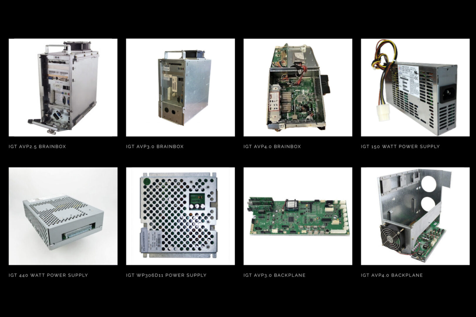 A series of pictures showing different parts of computer equipment.