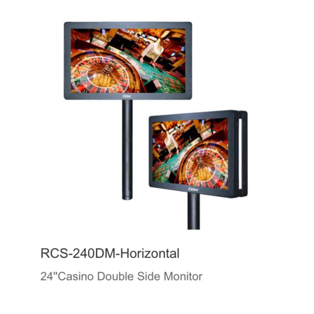 A large screen monitor with two different sizes.