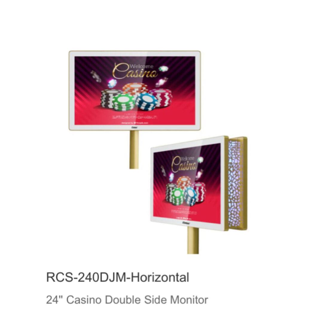 A picture of two different types of casino monitors.
